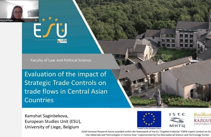 An ISTC PhD Grant holder from Kazakhstan makes a presentation on STC in Central Asia at the IPSA Virtual 26th World Congress of Political Science