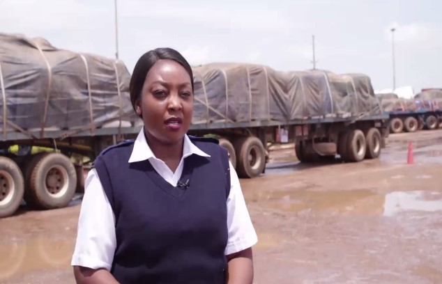 Regulators from Zambian and from Zimbabwe jointly inspect radioactive material shipment at Chirundu border crossing between the two states